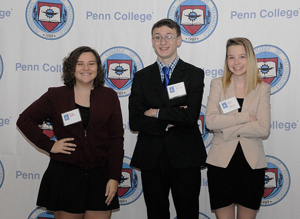 Members of the Loyalsock Township contingent confidently gather in front of the college's 