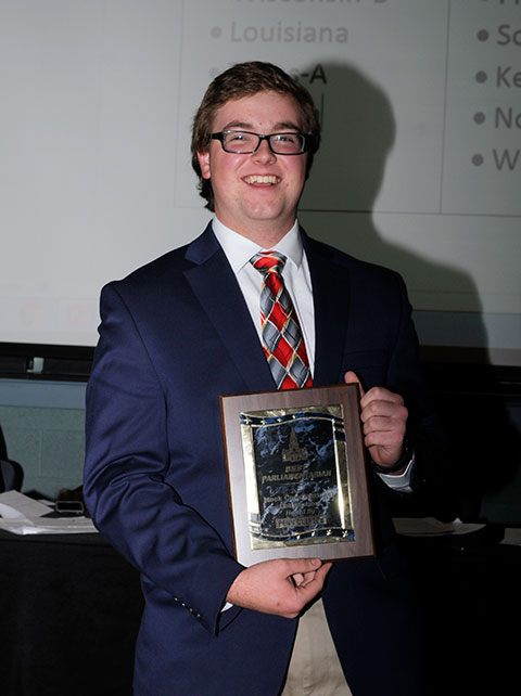 The convention's Best Parliamentarian honors went to Williamsport's Michael LeBlanc.