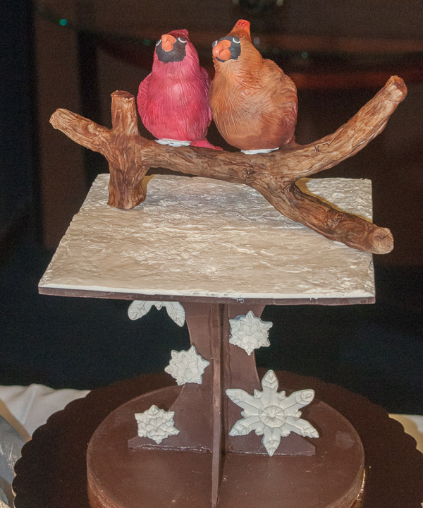 Chocolate cardinals by Rachel A. Henninger, of Bellefonte, earn a second-place prize.
