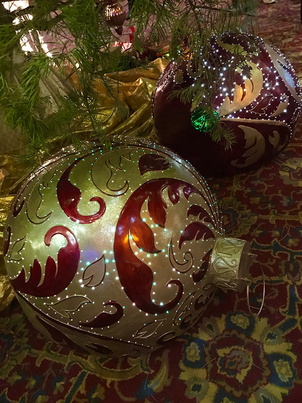 Large ornaments, beneath the CAC tree