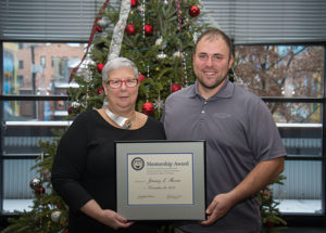 Penn College President Davie Jane Gilmour presented the Mentorship Award to alumnus Jeremy L. Thorne at the college’s Fall 2017 commencement ceremony Dec. 16.