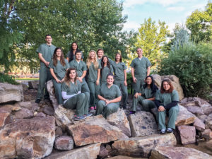 Members of the Penn College Surgical Technology Class of 2017 achieved a 100 percent pass rate on their first attempt on the national Certified Surgical Technologist Examination. Standing (from left) are Travis J. Honicker, of Coal Township; Katelyn M. Bittner, of Williamsport; Melina S. Digruttola, of Spring Grove; Kelob J. Herman, of Jersey Shore; Sydney N. Caurvina, of Portage; Cynthia M. Wilt, of Perry, Fla.; Sarah J. Palm, of Peabody, Mass.; Janell M. Remensnyder, of Alexandria; and Michael R. Harer of Williamsport. Seated front (from left) are Megan L. Hawk, of Lancaster; Daniele A. Hebert, of Mechanicsburg; Cindy M. Ruiz, of Easton; and Rebecca L. Knee, of Williamsport. Missing from the photo are Nicole R. Case, of Beach Lake, and Derrike B. Kulp, of Ephrata.