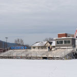 Newly nestled on the west side of the field, the press box awaits electrical and data hookups to make it fully serviceable once winter turns to soccer season.