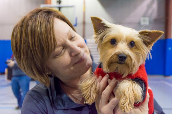 Noelle B. Bloom, assistant director of Dining Services, brought along Lily, her daughter's Yorkshire terrier.