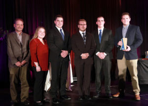 Picking up their team's third-place honors in the two-year competition category are (from left) Kahn, Mertes, Barbolish, Burk, Beiter and Deragon.
