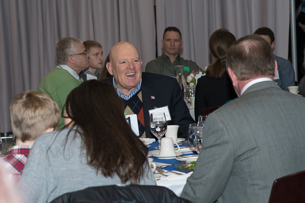 Alumnus Darryl Kehrer shares a laugh with his tablemates. Kehrer and his wife, Dawn, also a grad, established the Daniel J. Doyle Scholarship and traveled to the luncheon from their home in Virginia. 