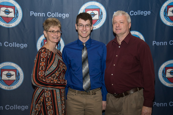 Noah J. Hornberger, recipient of the Ryan and Karen English Marcellus Measurement Scholarship, spends the afternoon with his parents, Rhonda and Larry.
