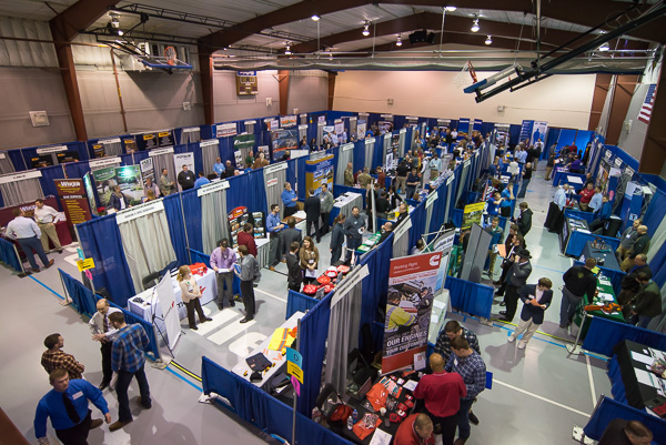 Possibilities stretch across the Field House – one of two venues for Career Fair. 
