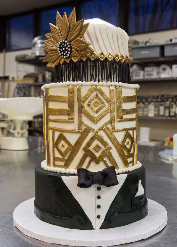 A clean-lined, art deco-inspired cake earns honorable mention for Erica L. Breski, of Harrisburg.