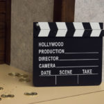 The evening's movie motif included this decorative clapperboard.