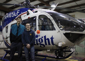 Aviation maintenance technology majors Samuel J. Pham (left), of Camp Hill, and Christopher J. Carreiro, of Lyndhurst, N.J., have been awarded Helicopter Association International scholarships.