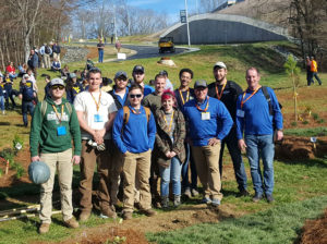 Representing Penn College in a recent national landscape competition are (from left) Trevor C. Gagliano, Hughesville; Jacob R. Courtley, Ardara; Griffin T. Fulton, Mertztown; Bryce P. Thompson, Enola; Michael S. Shreiner, Wayne; Timothy J. Dunker, Ho-Ho-Kus, N.J.; Adriana S. Lee, Williamsport; Aaron A. Sledge Jr., Pittsburgh; faculty member Carl J. Bower Jr.; Kyle J. Schatz, St. Marys; and alumnus Ronald A. Burger.