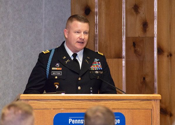 Maj. Jonathon M. Britton, professor of military science, Lock Haven University