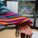 A colorful Guatemalan scarf is displayed by David S. Banks, a surveying technology student from Williamsport. Banks said the trip was “a profound experience,” informing his career studies and cultural understanding. He has petitioned to graduate next month and plans to return in the fall to major in civil engineering technology. 