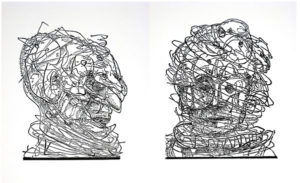 Two woodcuts by Penn College faculty member David M. Moyer – "Utopia I" (left) and "Utopia II" – were selected for a prestigious exhibit in Poland.