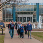 The Student Nurses' Association's inaugural "Glow Walk" travels northward from the Breuder Advanced Technology and Health Sciences Center, home to Penn College's Nursing Education Center. 
