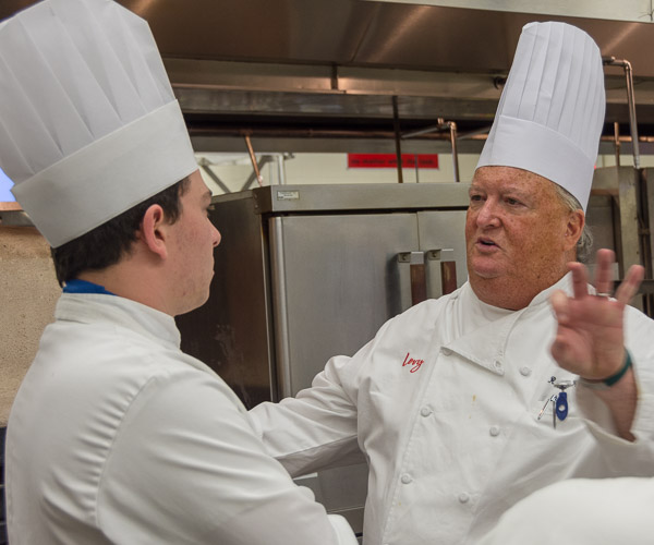 Rosenberg talks steak with student Paul J. Herceg, of Chalfont.<br />
<br />
