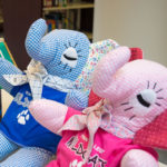 Stuffed elephants from the generous and practiced hands of Information Technology Services' Christine E. Atkins elicit smiles – and donations.