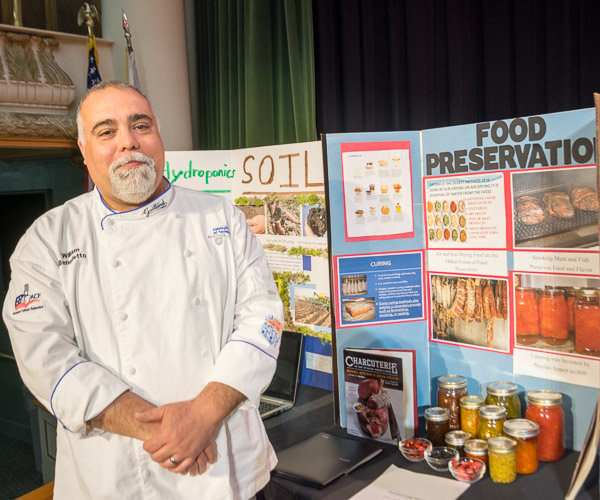 William D. Benedetto, of Howard, shares his senior project findings on methods of food preservation.