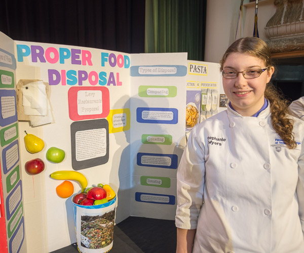 Stephanie C. Myers, of Catawissa, studied food disposal and proposes that companies producing food for large events donate the leftover product to local food banks to reduce waste.