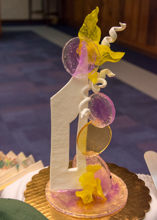 A colorful sugar sculpture by Bethany R. Taylor, of Moosic.