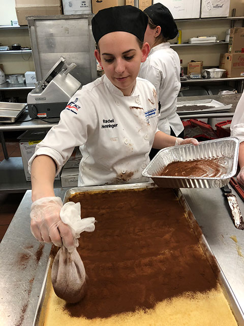 Rachel A. Henninger, of Bellefonte, will need to wash her chef whites at the end of the day.