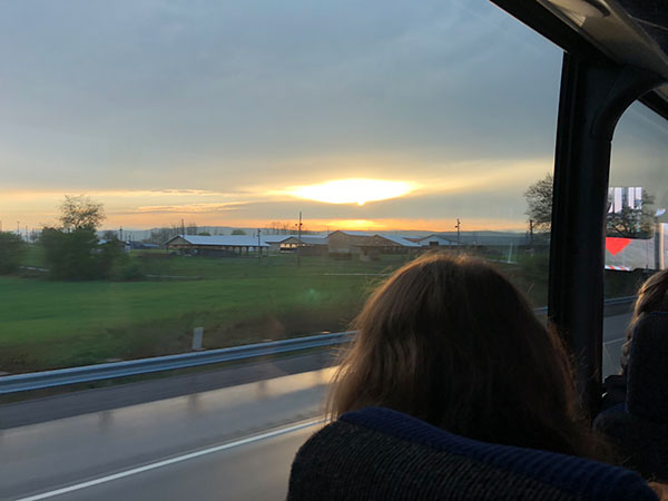 As the students’ bus nears Williamsport, the sun sets on another successful adventure for hospitality students at the Kentucky Derby. 