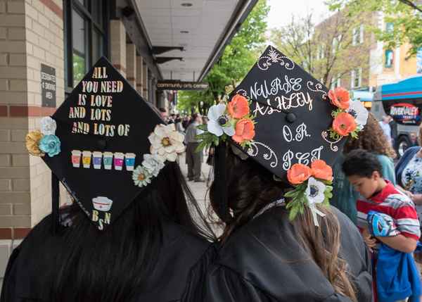 Whether an adoration of caffeine or an acknowledgement of chosen career, the variety of decorated caps never disappoints.