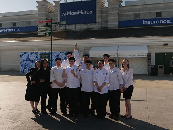 Hospitality students are pumped for an exciting week at the Kentucky Derby as they arrive for their first day of work.