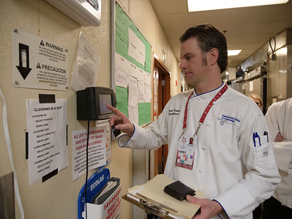 Chef Charles R. Niedermyer II, instructor of baking and pastry arts/culinary arts and the tireless leader of the Penn College Derby contingent, clocks in for another 16-hour workday. 