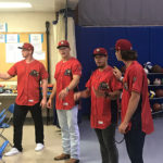 Camp ESCAPE kids meet the players (from left): Mayer, O'Brien, Melendez and Lindow.