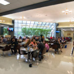 Fueling up for the day’s events, students and their families enjoy nourishment and conversation in the Keystone Dining Room. 