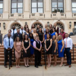 Members of the physician assistant Class of 2019 gather to celebrate their move from classroom to clinical learning.