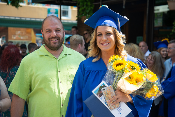 A proud paternal moment for Brittany R. Hartman’s father. Hartman, of Myerstown, earned a surgical technology degree. 