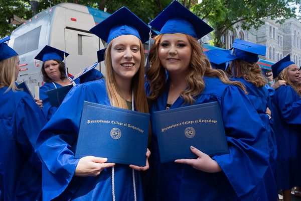 Graduating in physical therapist assistant, one of the college's newer majors, are Allison E. Stugart (left), of South Williamsport, and Nikia D. Hartzel, of Bloomsburg.