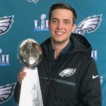 Chris Rutledge, a 2016 graduate of the college’s web and interactive media major, will be fitted for a Super Bowl ring as the Philadelphia Eagles’ digital project coordinator. Photo courtesy of Rutledge
