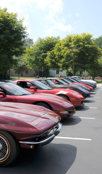 Vehicles owned by nine members of the Susquehanna Valley Corvette Club form an impressive lineup on the Penn College campus. The club’s 11th Annual Corvettes on Main Street event is scheduled for Sept. 15 in Muncy.