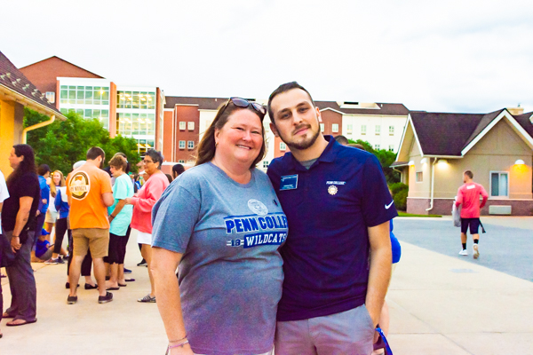 Shelley L. Moore, director of career services, and Anthony J. Pace, director of student activities, greeted faculty, staff and others who gathered to cheer first-year students ...