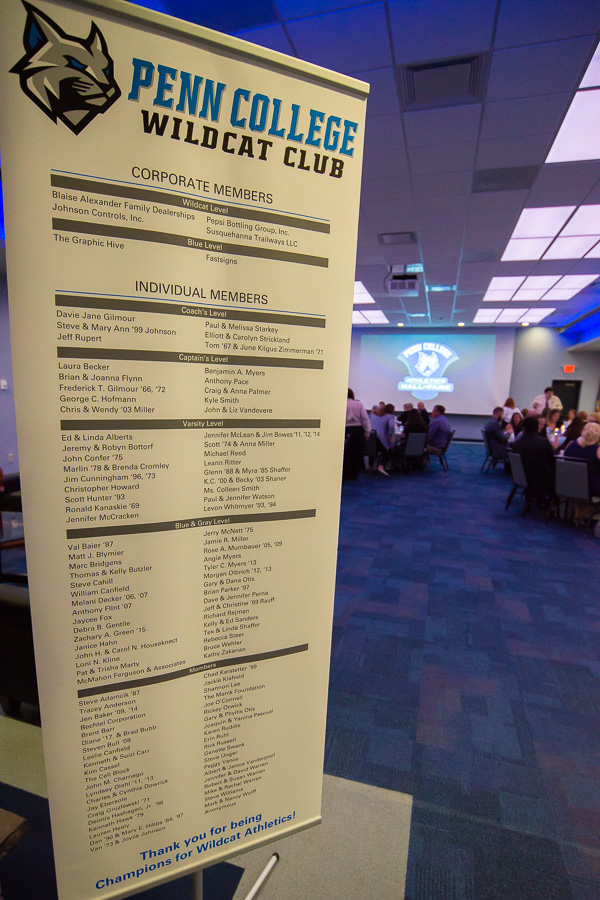 The Wildcat Club, fans who are also financial friends, receives a shout-out during the Athletics banquet. 