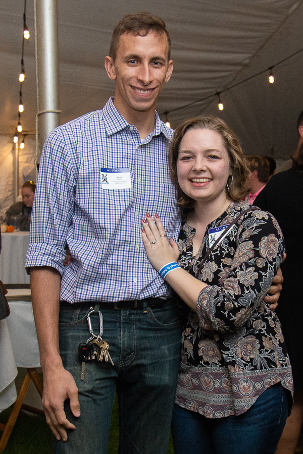Shortly before the tent party, they got engaged! Ryan A. Gibson, ’16, aviation maintenance technology, proposed to Morgan N. Keyser, ’17, graphic design, at her grandparents’ farm – a short drive from campus. 