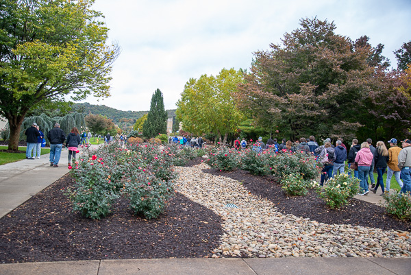 Creative campus landscaping is always a talked-about accent on Open House day. 