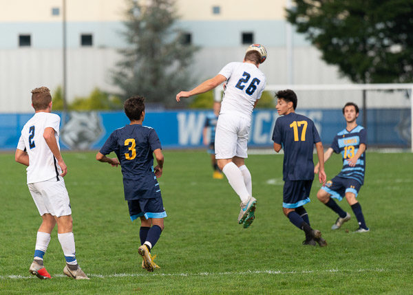 Cody J. Schwoyer (26) during Saturday's game against Cazenovia College