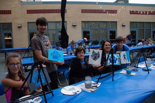 Ryan P. Farabaugh (second from left), an information assurance and cyber security major from Cresson, joins the family art show with sister Hailey, mother Jennifer, grandmother Joan Kinback and brother Brandon.