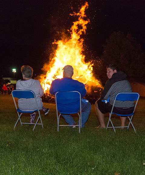 Sitting comfortably – and comfortably far from the flames