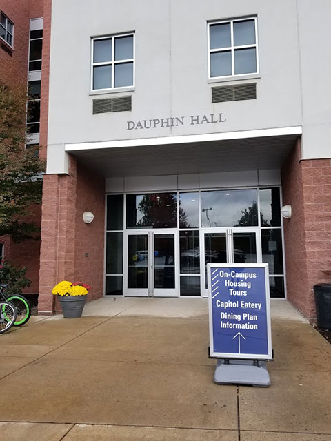 Dauphin Hall was a popular spot during Open House, with tours of student housing and an $8 buffet.