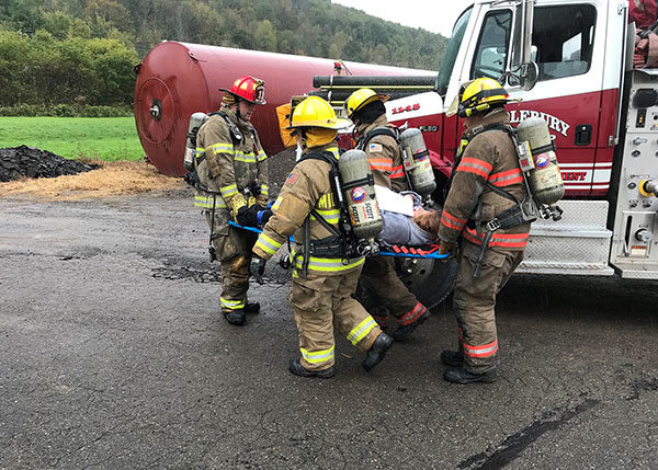 Licensed practical nursing students from Penn College at Wellsboro served as “patients” for a Sept. 30 emergency drill in Tioga County.