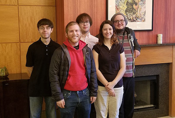 Five information technology students from Pennsylvania College of Technology attended the recent COMMON Fall Conference & Expo in Pittsburgh. COMMON is the world’s largest association of IBM and IBM-compatible information technology users. From left are Jacob A. Bamonte, of Milton; Mike D. Moran, of Williamsport; Grant W. Hile, of Dillsburg; Ekaterina A. Molostvova, of Pottsville; and Nichalus S. Kibler, of New Columbia.