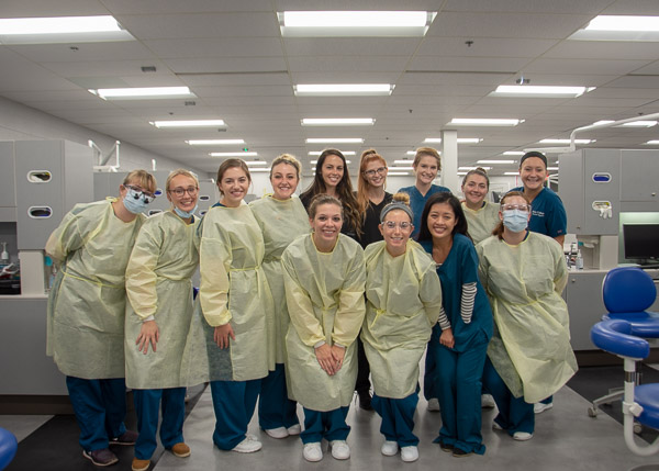 More than a dozen members of the college’s chapter of the Student American Dental Hygienists’ Association provided oral cancer screenings to the public during Homecoming and Parent & Family Weekend. They were joined by dental hygienists (some of them alumni) and dentists, who also volunteered their time.