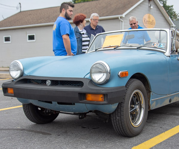 Among the finds at the car show is a 1978 MG Midget.