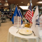 Empty tables across campus, courtesy of the college's Veterans Affairs Office, pay silent tribute to fallen heroes.